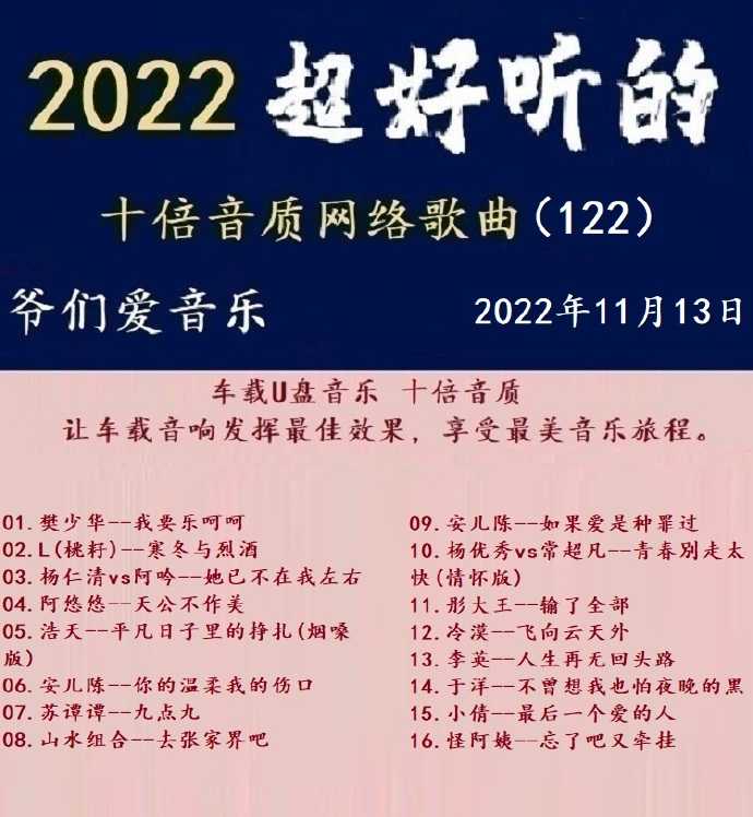 群星《2022超好听的十倍音质网络歌曲(122)》WAV分轨