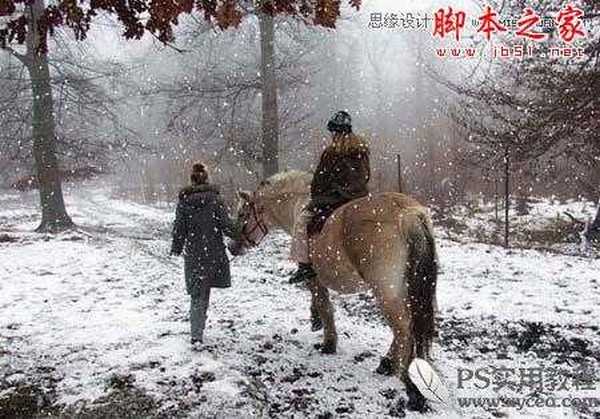 Photoshop使用滤镜模拟逼真的雪花飘飞场景