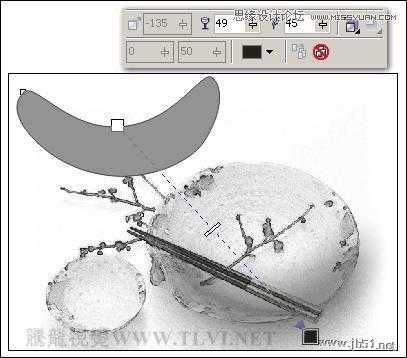 CorelDRAW(CDR)设计绘制中国风水彩效果的盘子和筷子实例教程