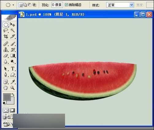 用PS鼠绘超逼真的半边红西瓜