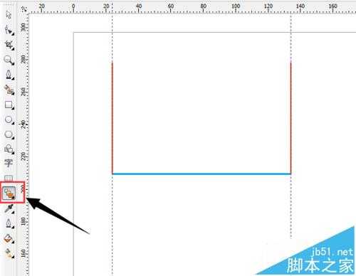 cdr怎么使用调和工具将一条线段奇数等分?