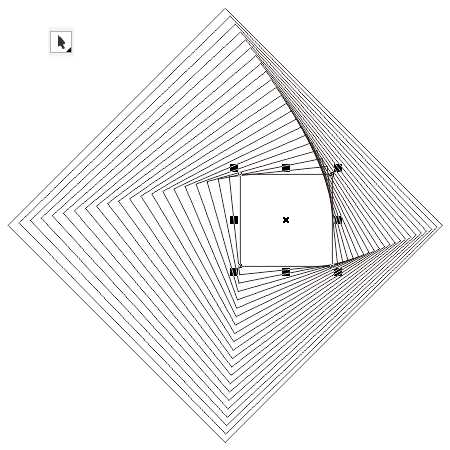CorelDRAW制作同比缩放的三维线条效果