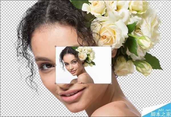 Photoshop利用橡皮檫工具法抠出美女头发丝