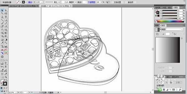ai怎么绘制心形包装盒的巧克力?