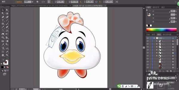 ai怎么绘制小鸡头像? ai画可爱卡通小鸡头像的教程