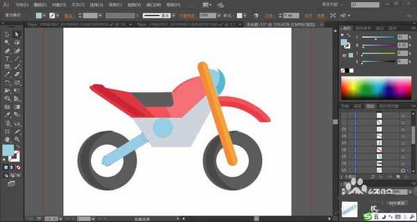 ai怎么手绘摩托车? ai扁平化摩托车的画法