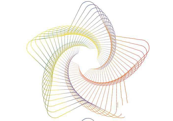 ai怎么绘制螺旋线效果的星星图形?