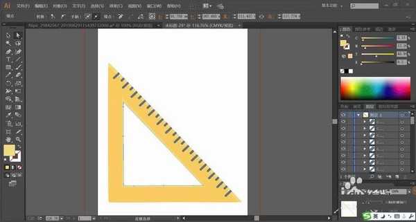 ai怎么绘制直角尺等工具? ai绘图工具的画法