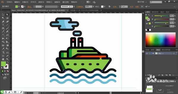 ai怎么手绘轮船飞船素材? ai船类矢量图的画法